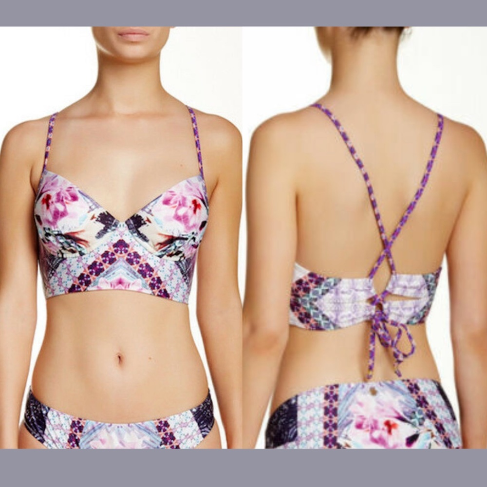 USED Nanette‎ Lepore [ Small ] Bollywood Diva Longline Bikini Top